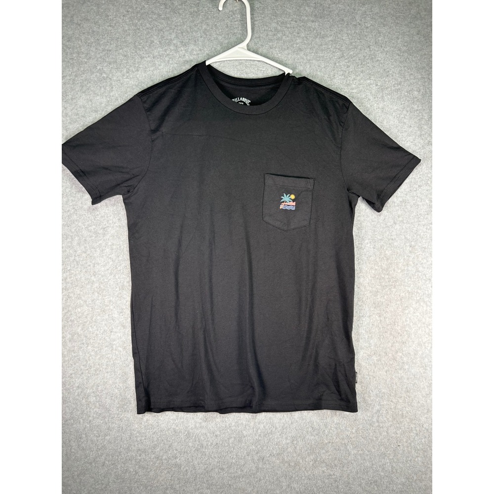 DMG*Billabong Boys M 12 Premium T-Shirt Troppo Pocket Surf Palm Tree Wave Black